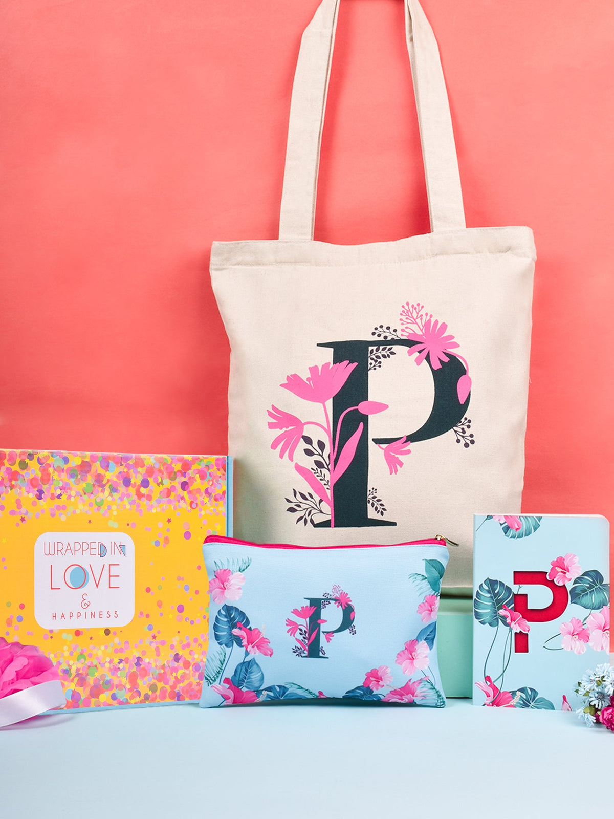 Initial P Monogram Gift Set