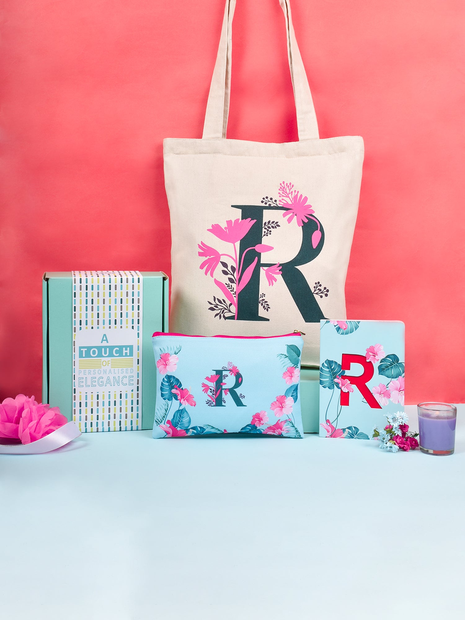 Initial R Monogram Gift Set