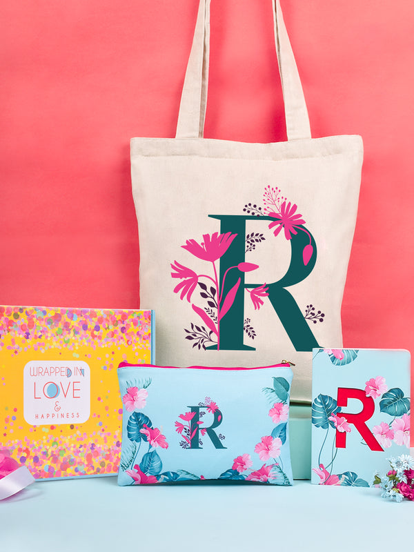Initial R Monogram Gift Set