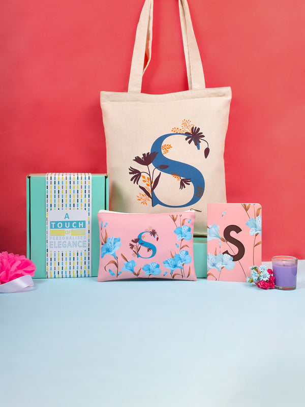 Initial S Monogram Gift Set