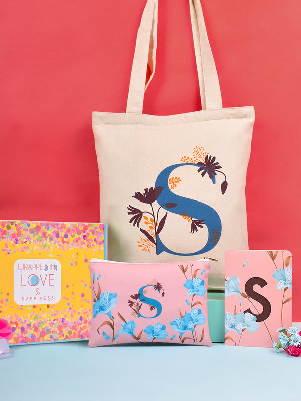 Initial S Monogram Gift Set