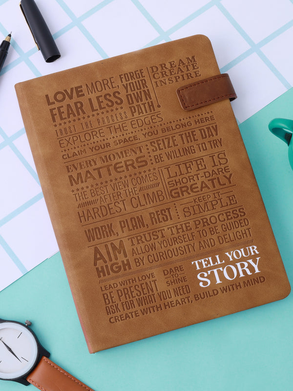 A5 Vegan Leather Notebook - My Story (Brown)