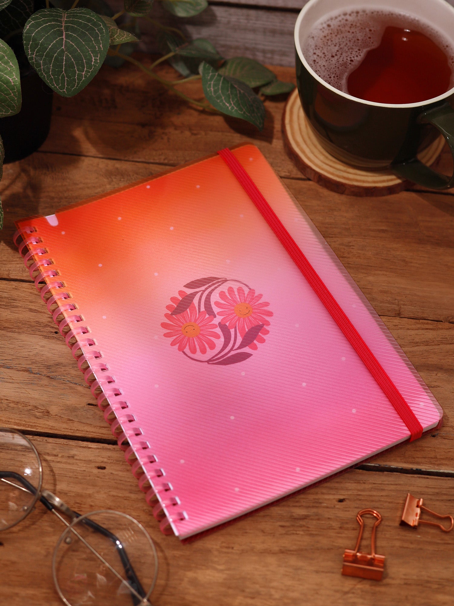 A5 Soft Spiral Bound Notebook with Pen (Orange) - Radiant Joy