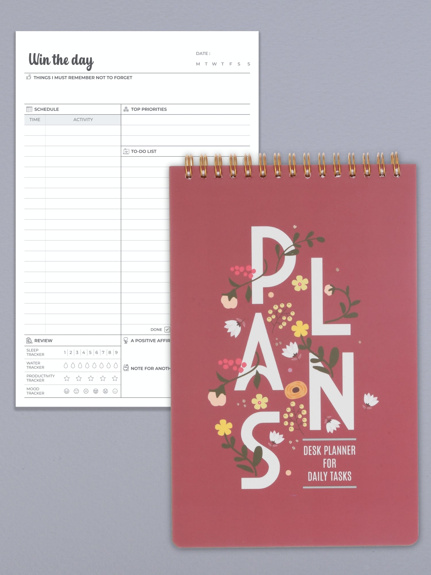 Simple Notes Daily Desk Planner