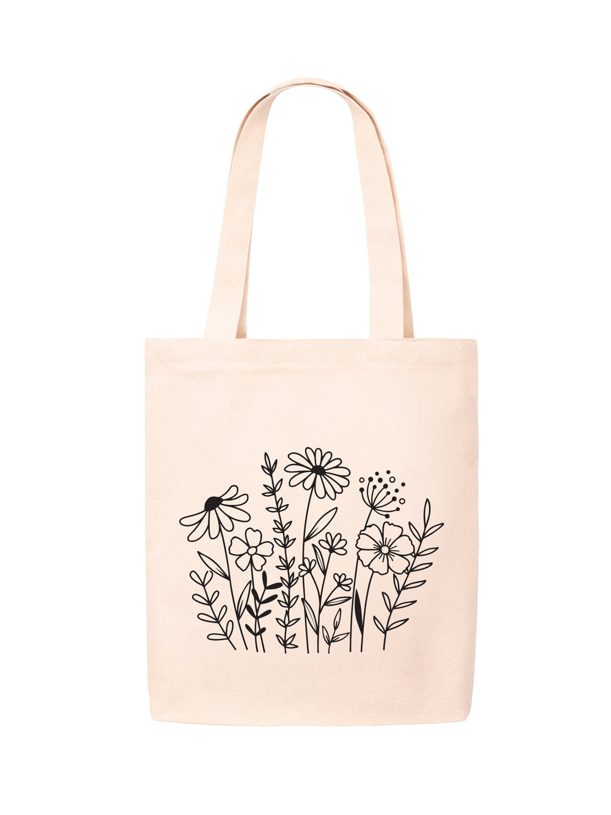 Wild Bloom Neutral Tote Bag