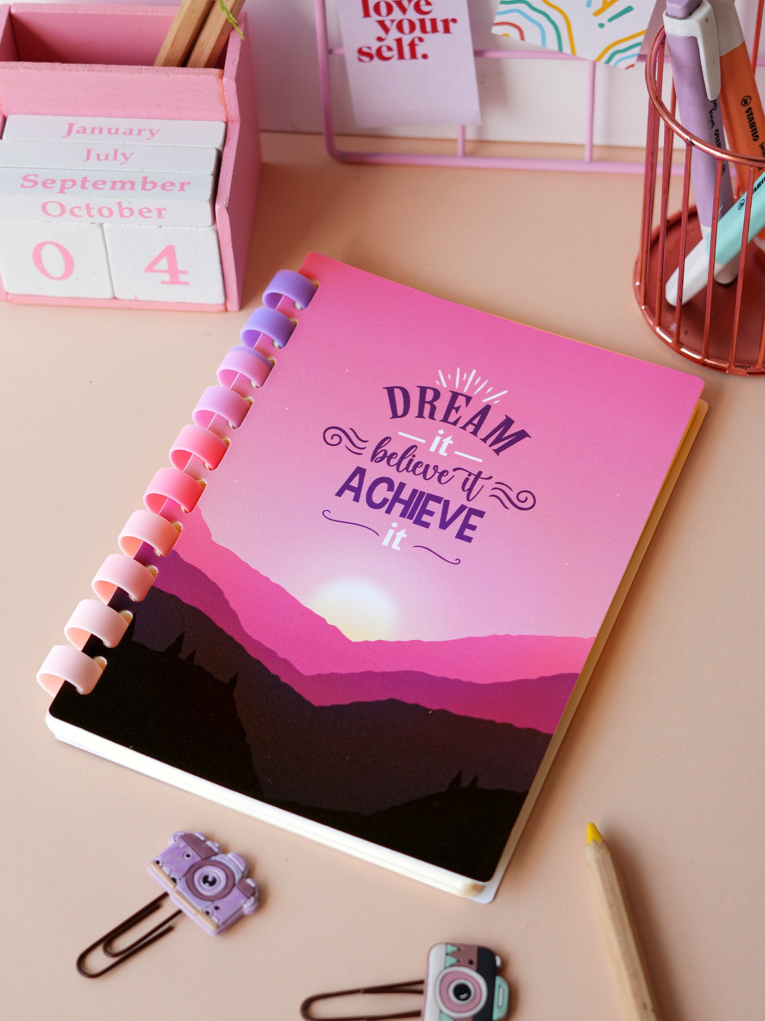 A5 Refillable Soft Wiro Notebook - Wish & Win