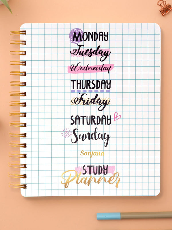 Personalized B5 Undated Study Planner - All Week