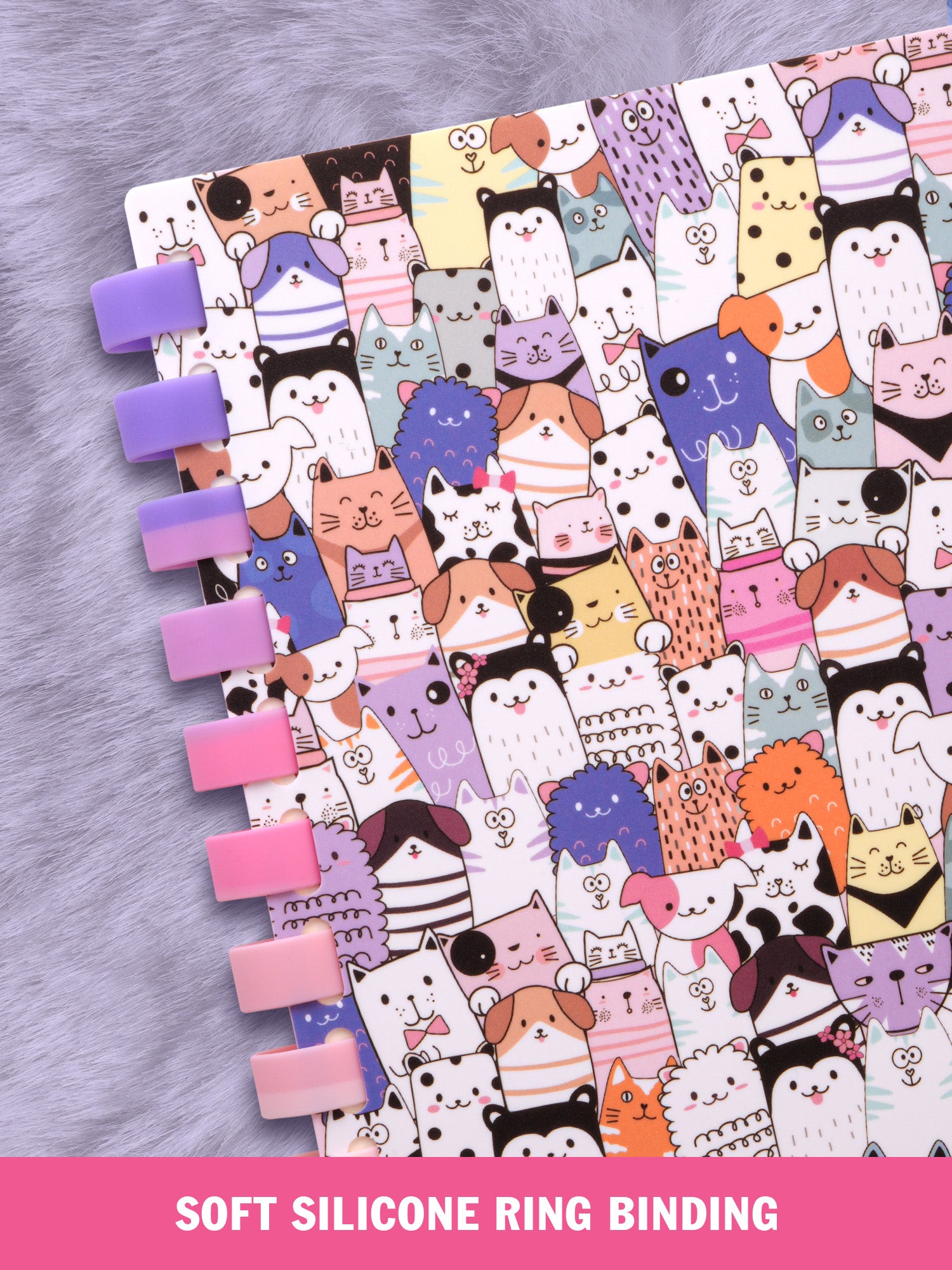 A5 Refillable Soft Wiro Notebook with Pen Set - Cats Maze