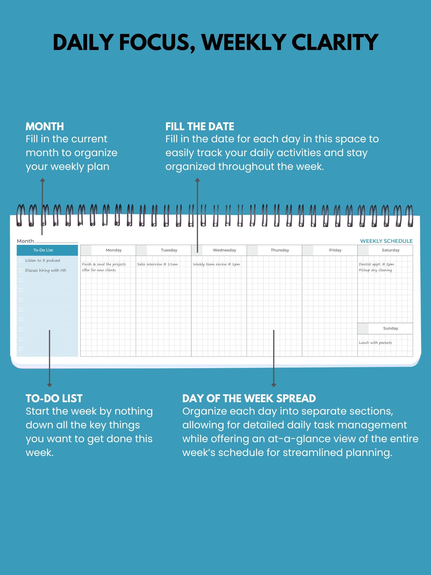 Life Balance Weekly Desk Planner