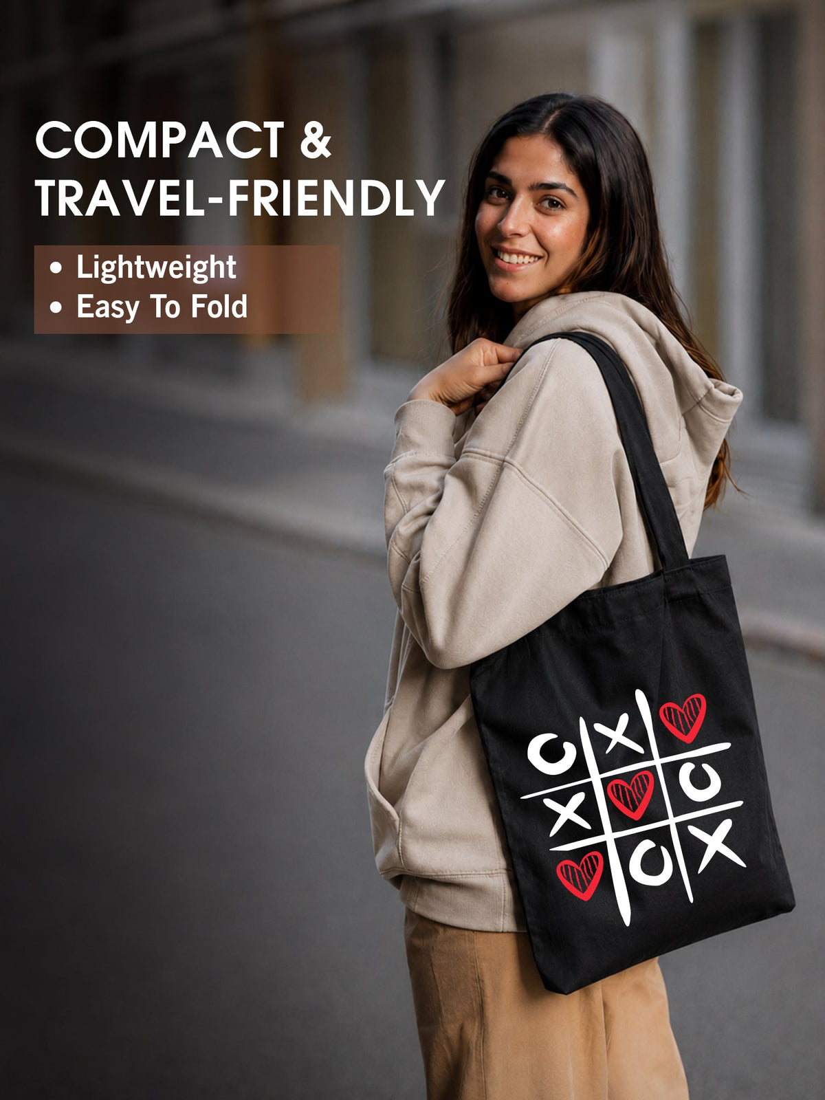 Love Grid Tote Bag