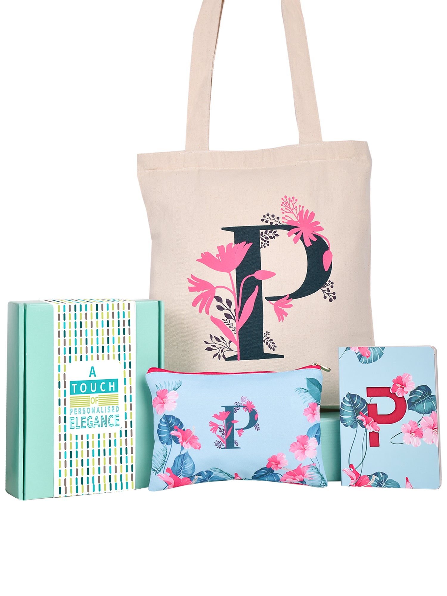 Initial P Monogram Gift Set