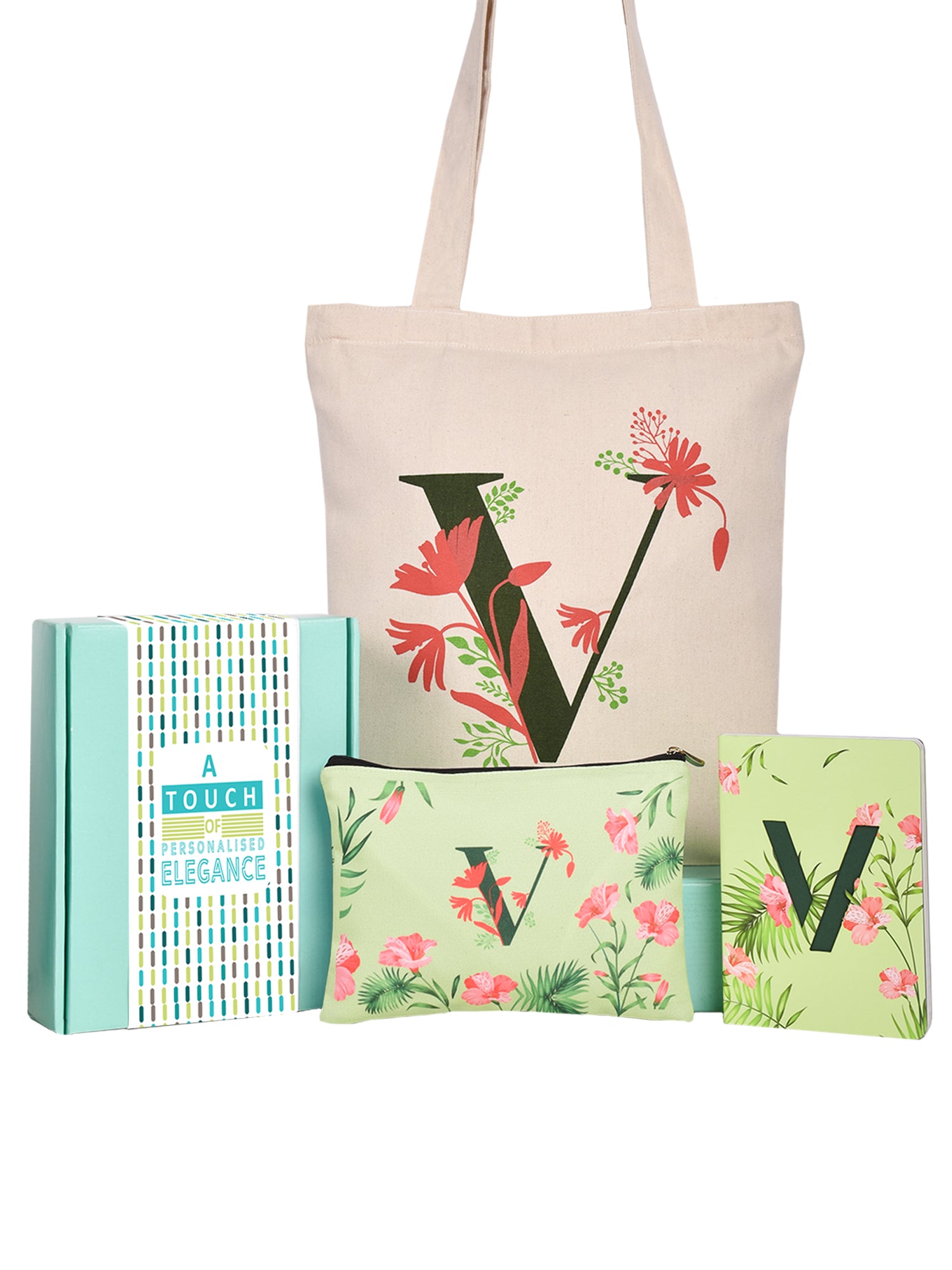 Initial V Monogram Gift Set