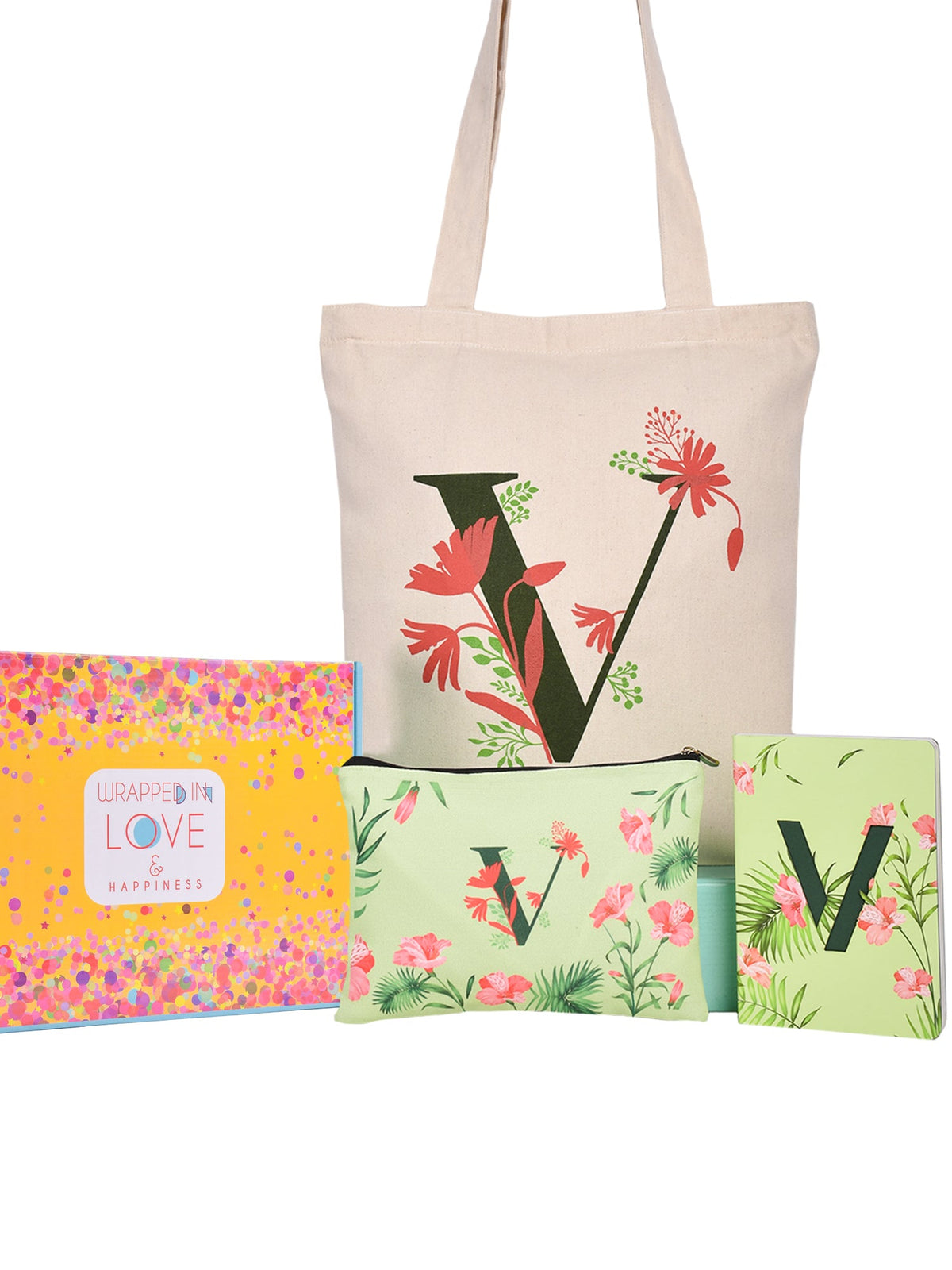 Initial V Monogram Gift Set