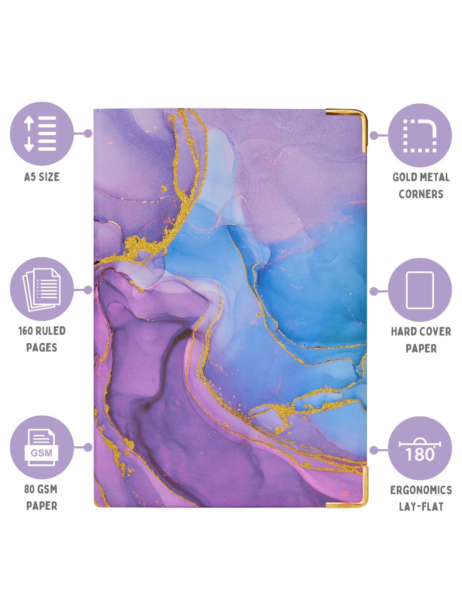 Personalized A5 Notebook - Periwinkle