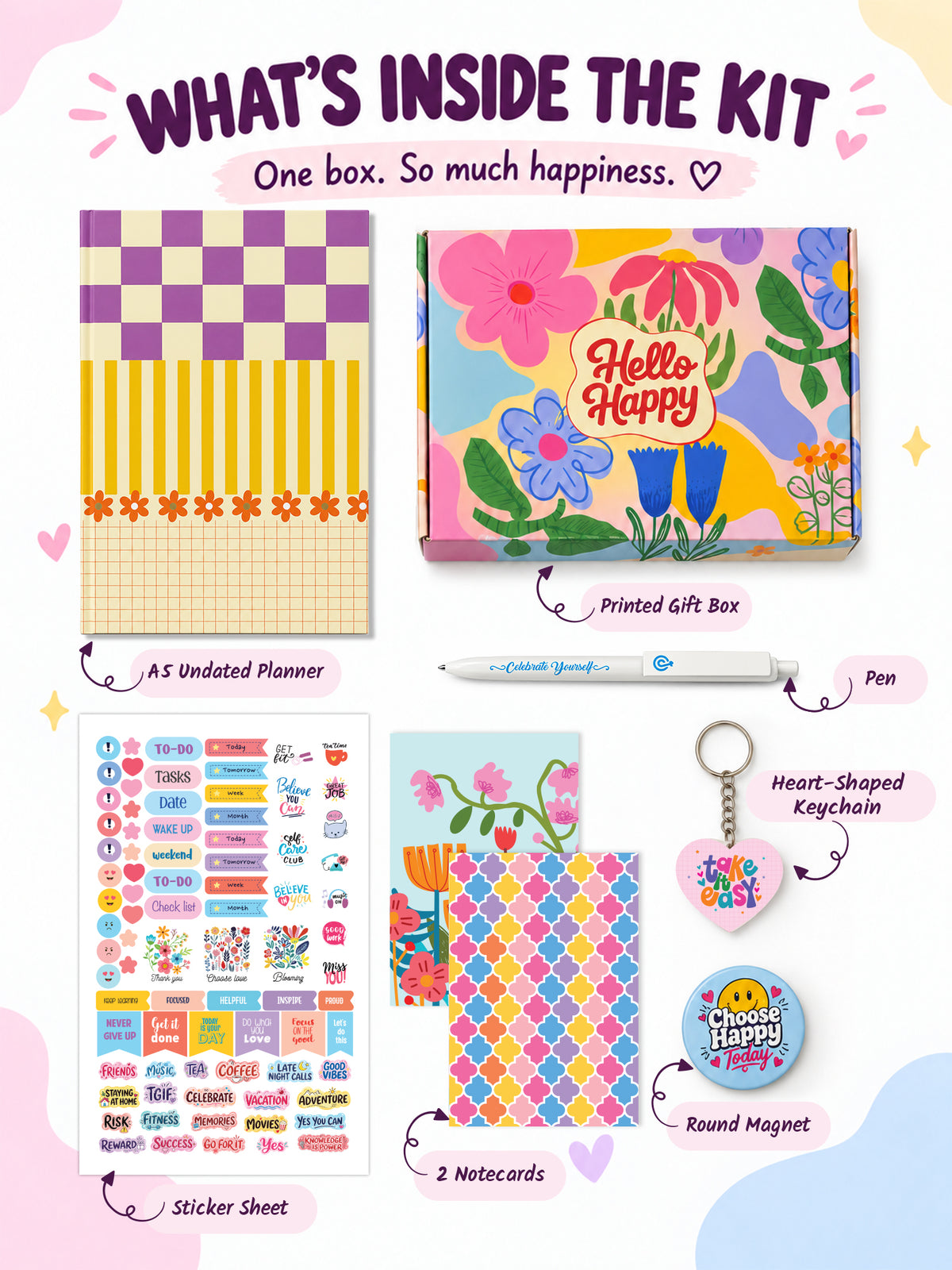 A5 Undated 2027 Planner- Playful Checks