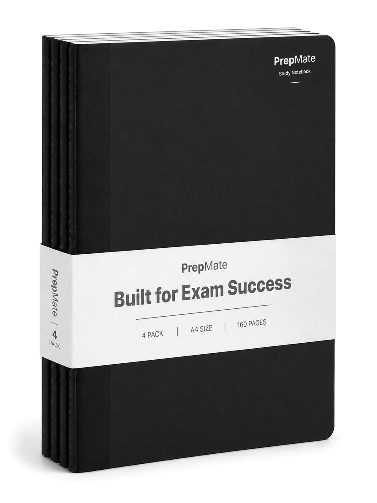 A4 Study Notebooks Pack of 4 | PrepMate Black