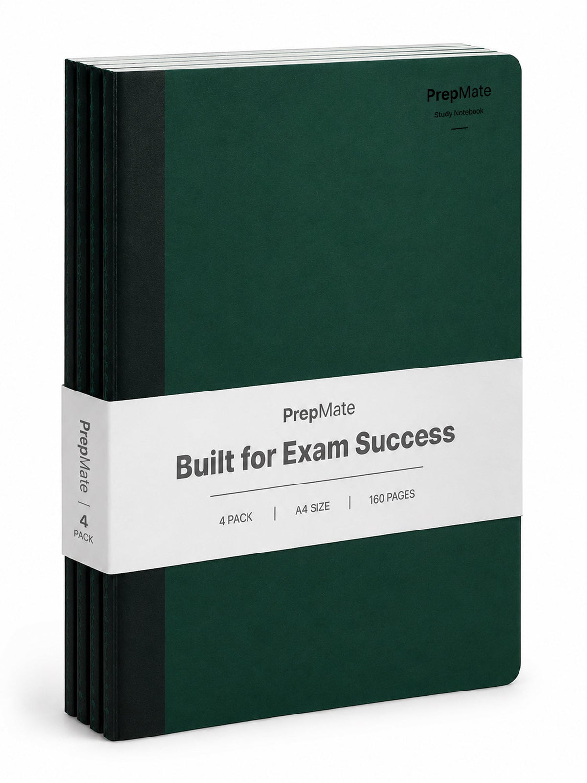 A4 Study Notebooks Pack of 4 | PrepMate Green