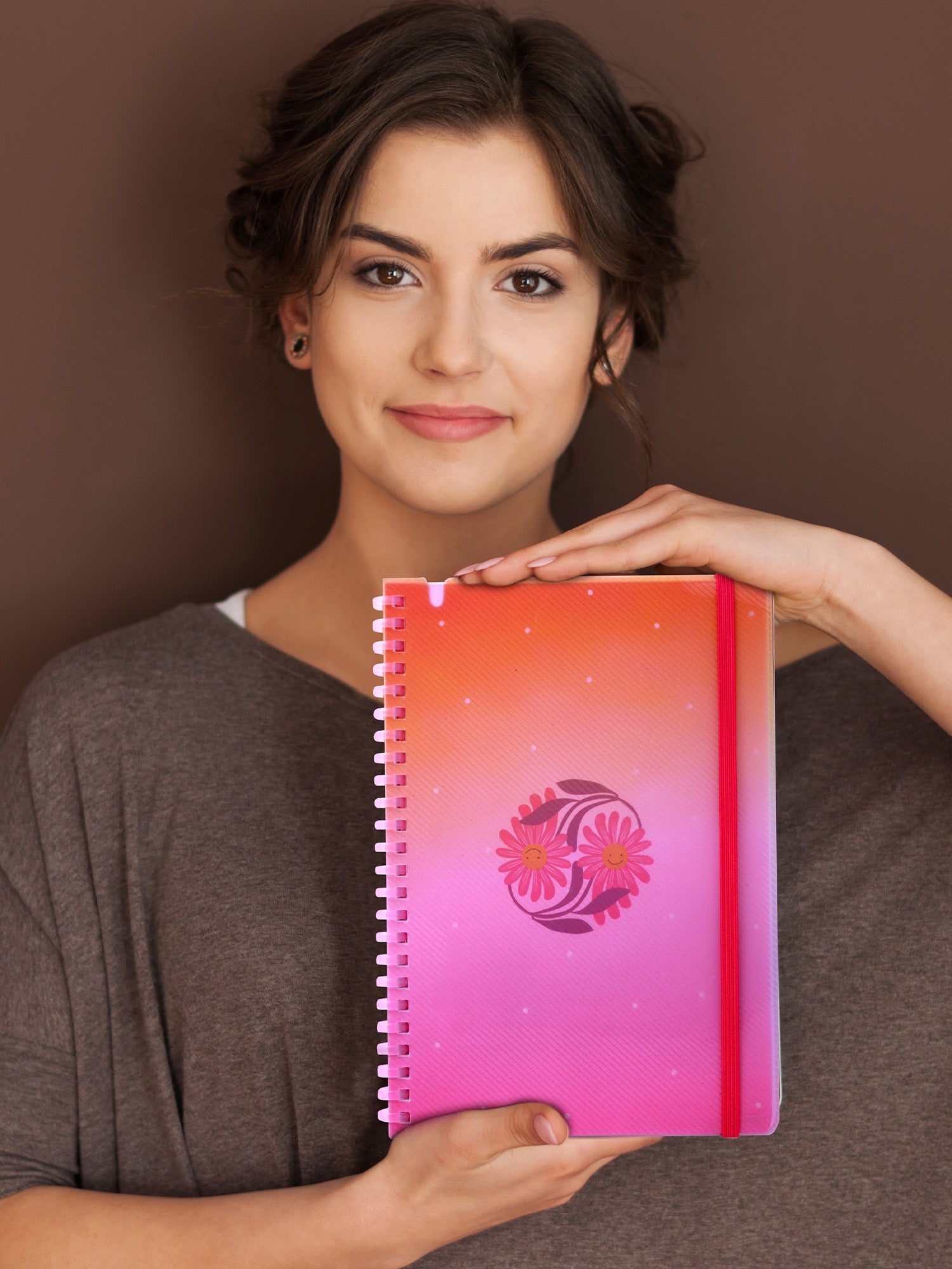 A5 Soft Spiral Bound Notebook with Pen (Orange) - Radiant Joy