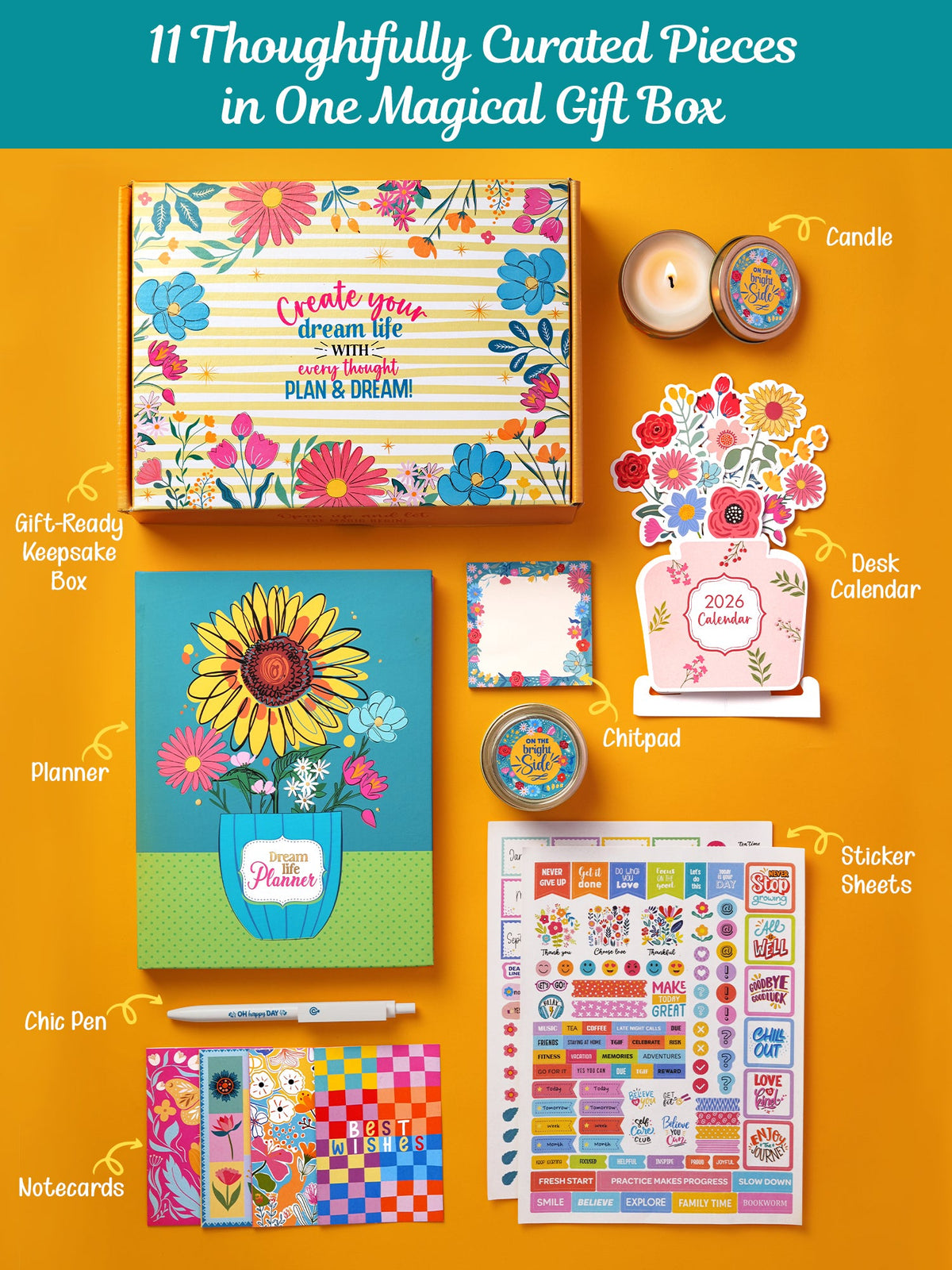 B5 Dream Life Undated Yearly Planner - Sunny Bloom
