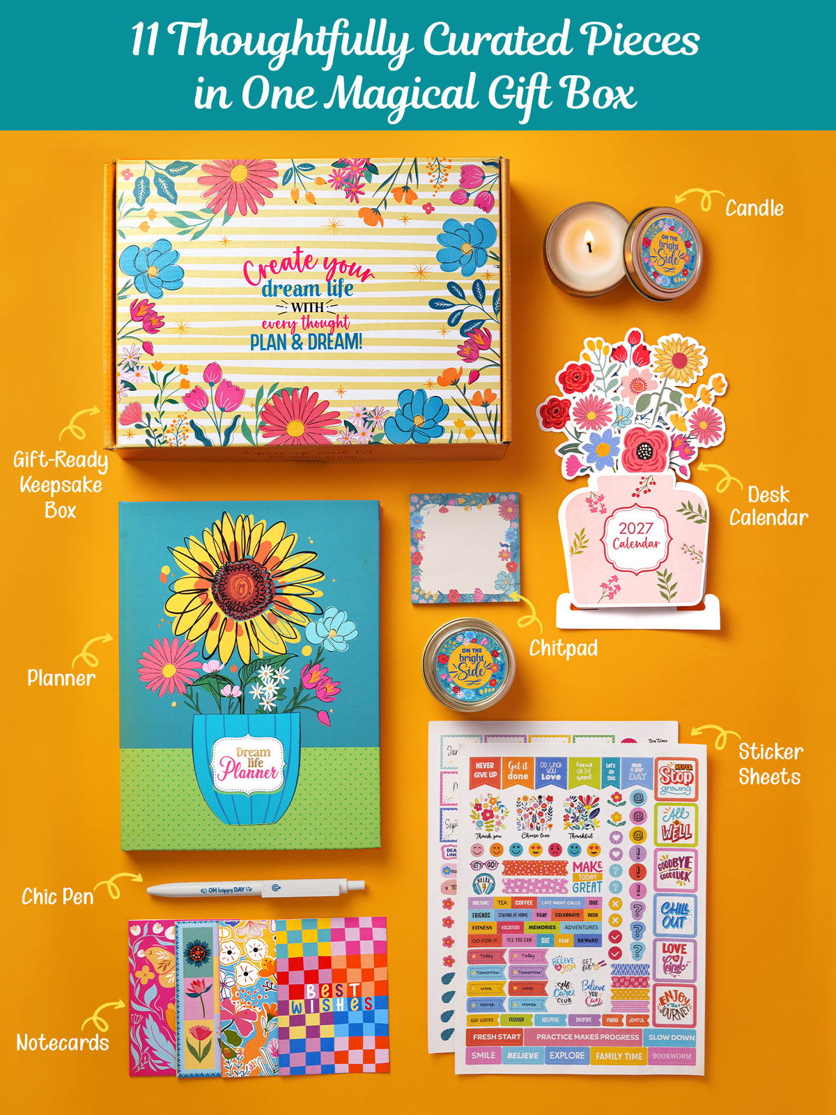 B5 Dream Life Undated Yearly Planner - Sunny Bloom