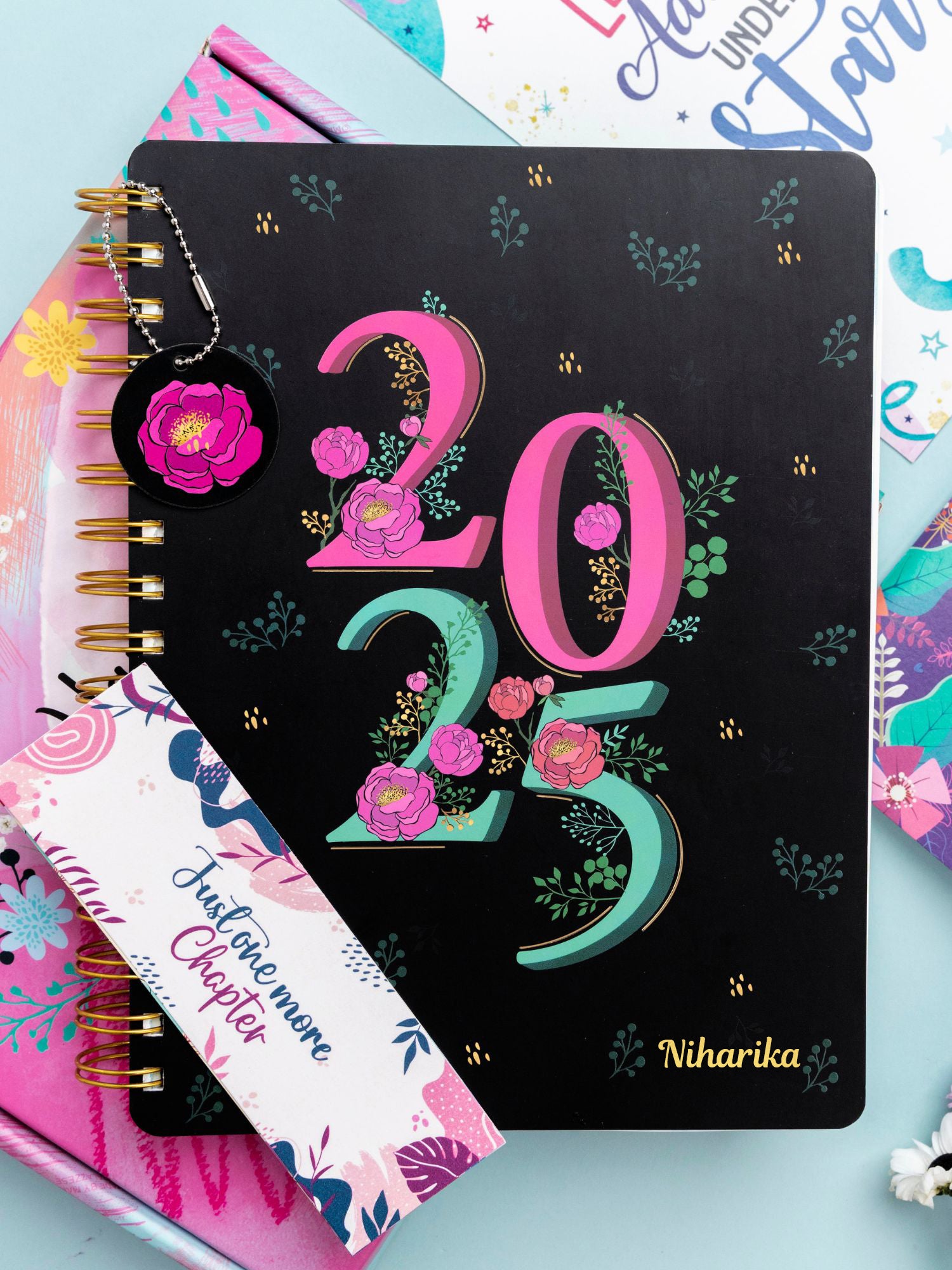 Personalized B5 Undated Yearly Planner Kit - 2025 Blooms