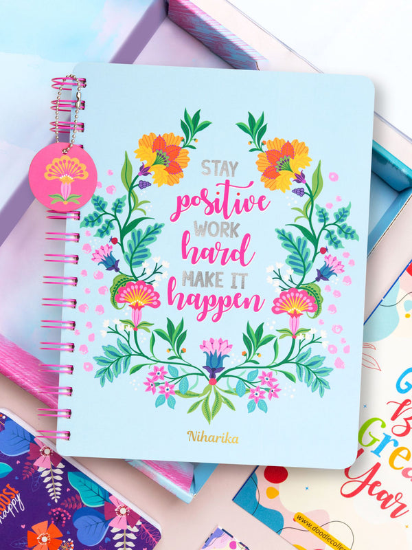 Personalized B5 Undated Yearly Planner Kit - Happiness Mantra