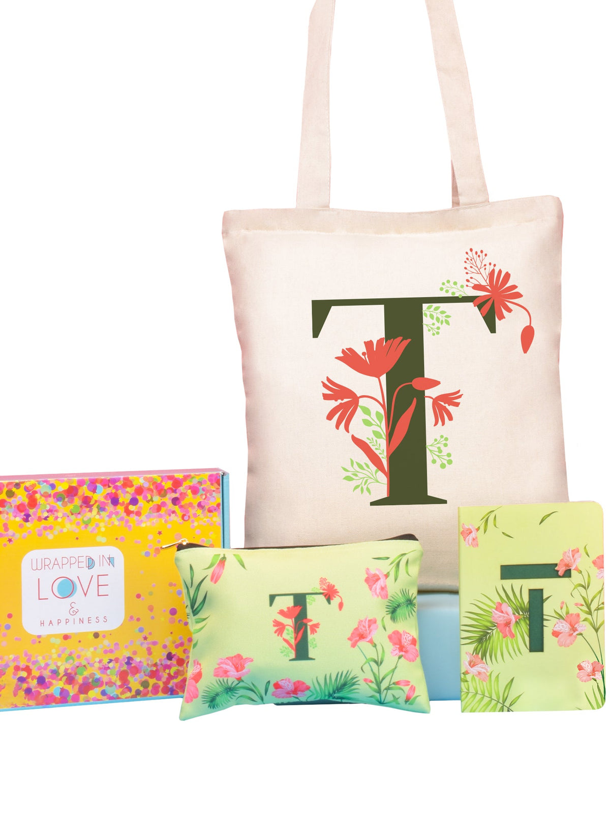 Initial T Monogram Gift Set