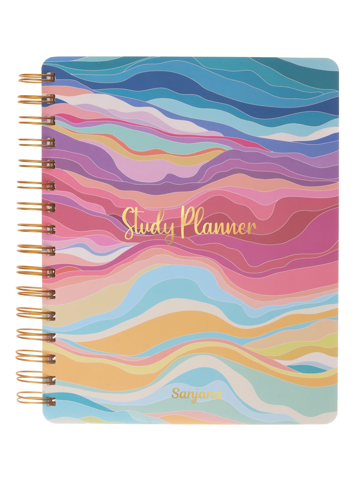 Personalized B5 Undated Study Planner - Vibrant Waves