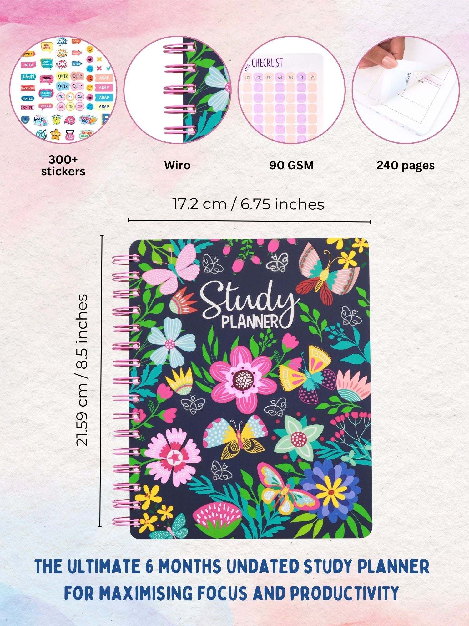 B5 Undated Study Planner - Blossom Tales