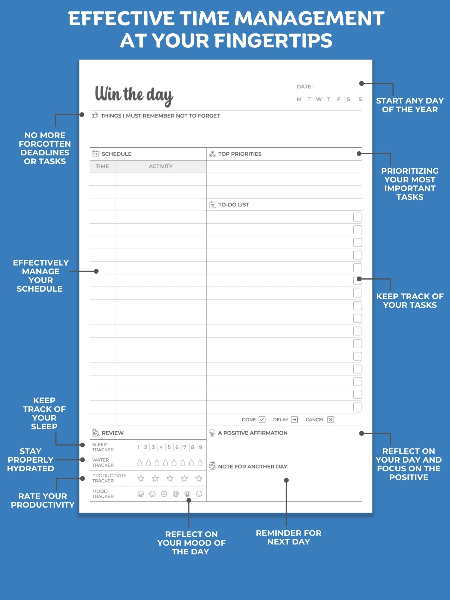 Daily Steps Daily Desk Planner