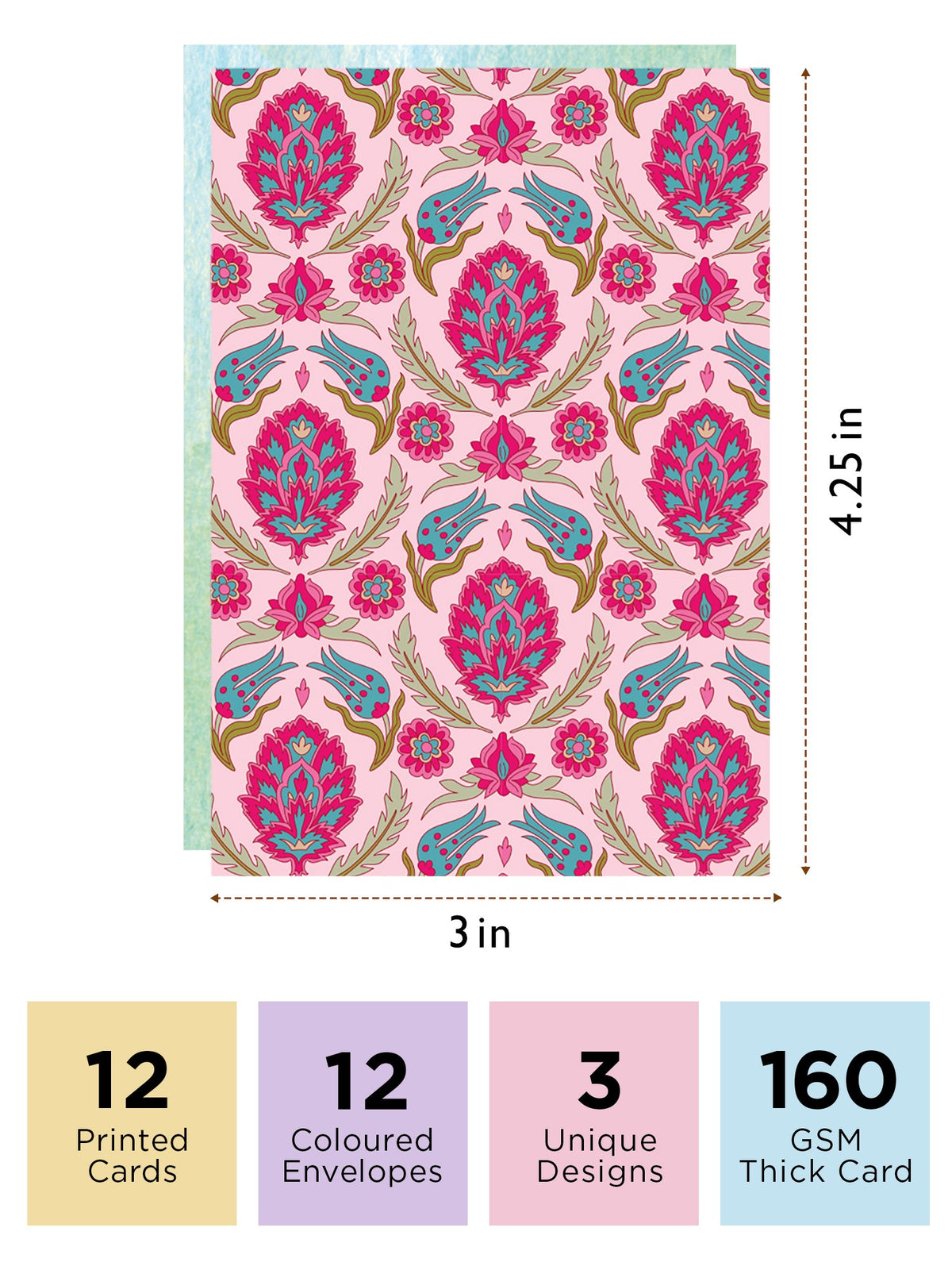 Ethnic Patterns Notecard pack of 12