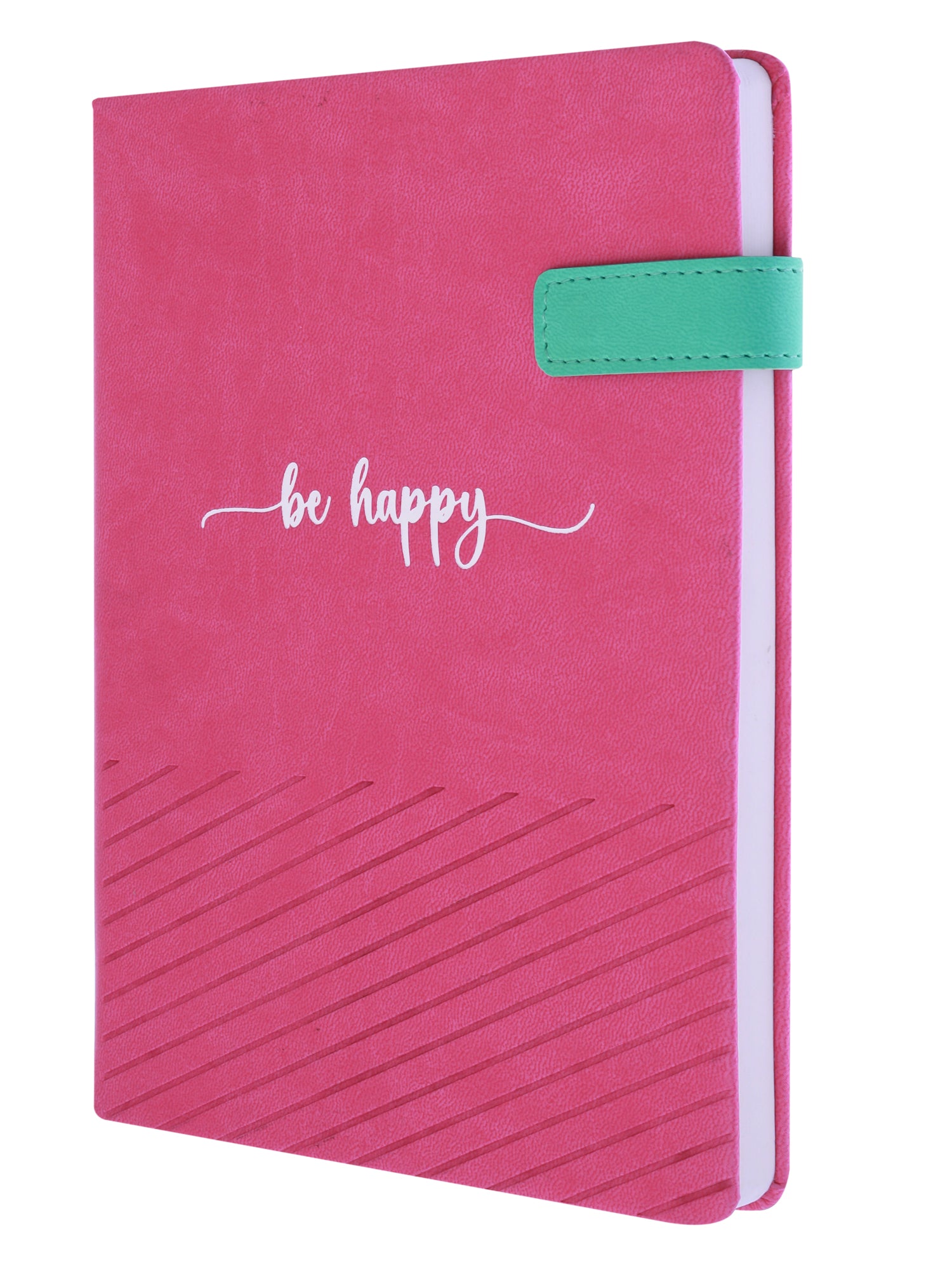 A5 Vegan Leather Notebook - Happy Mind (Pink)