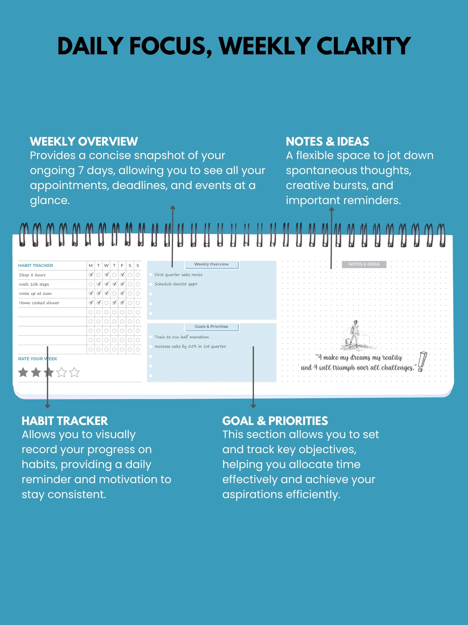 Life Balance Weekly Desk Planner