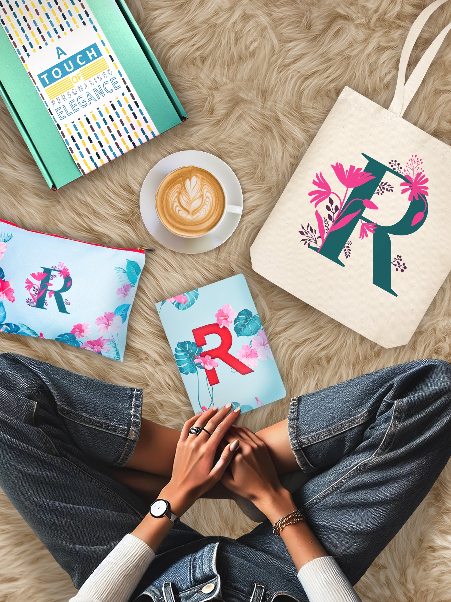 Initial R Monogram Gift Set