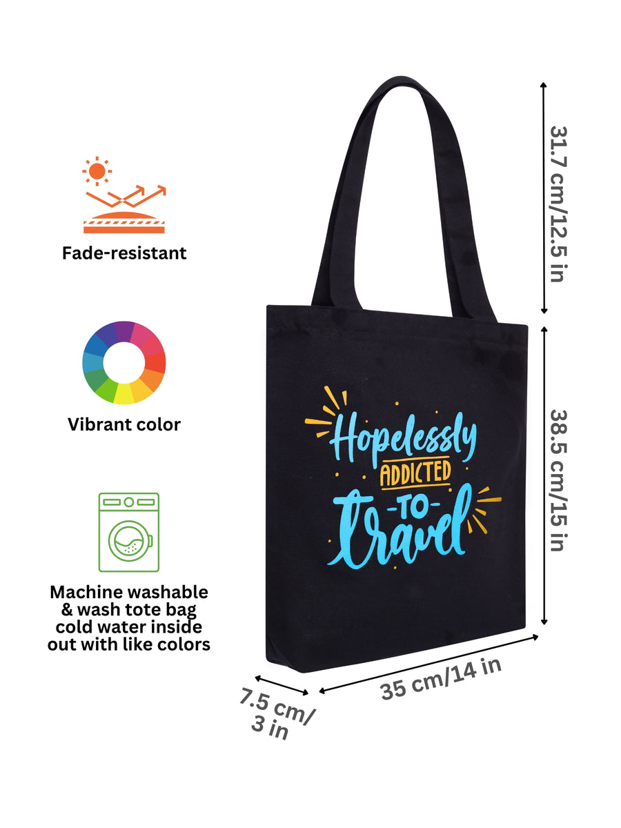 Doodle Eco-Friendly poly-cotton Tote Bag Travel Addiction