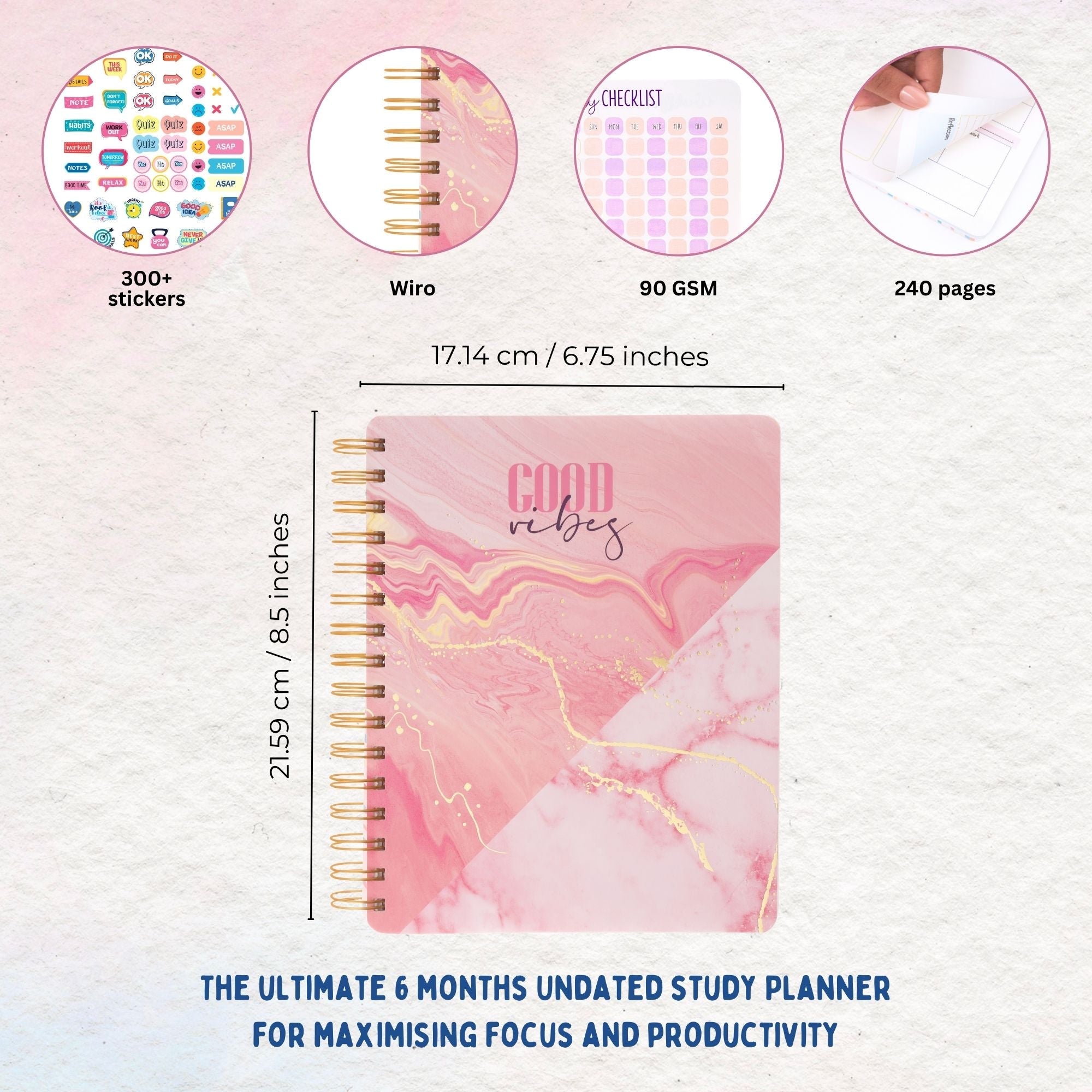 Personalized B5 Undated Study Planner - Victory Vibe