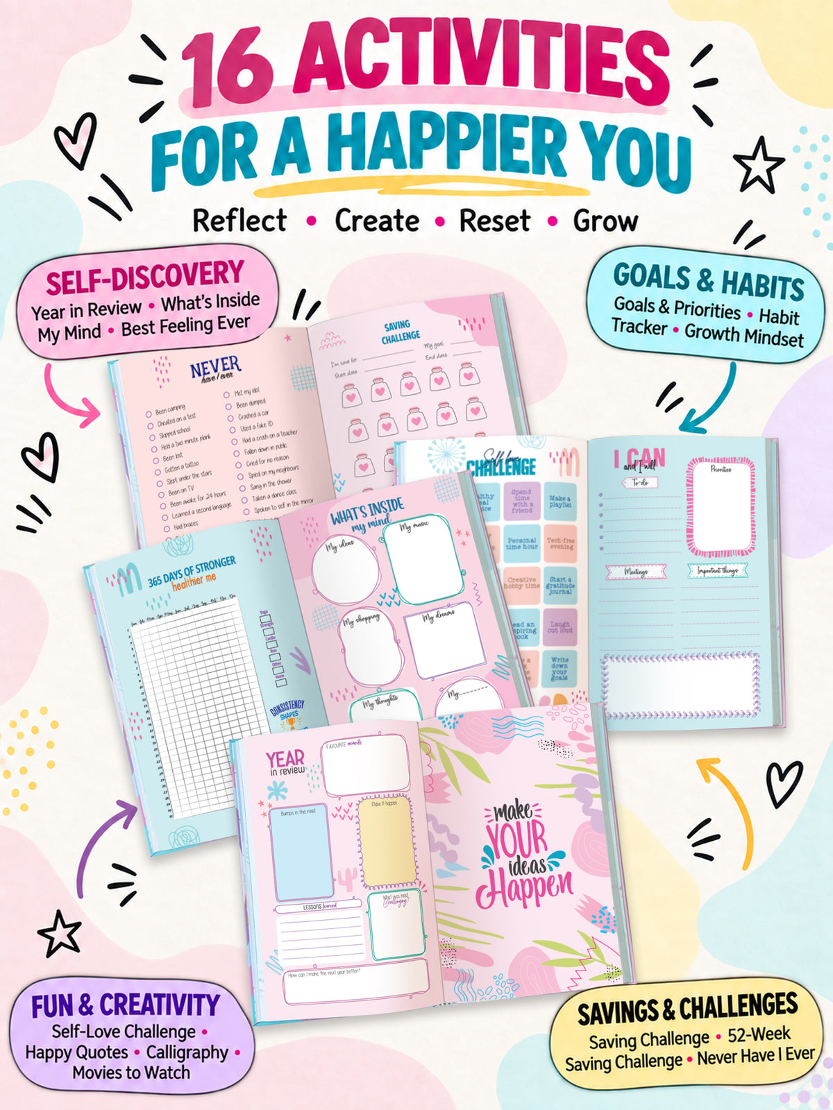 B5 Undated Yearly Planner - Blush Harmony
