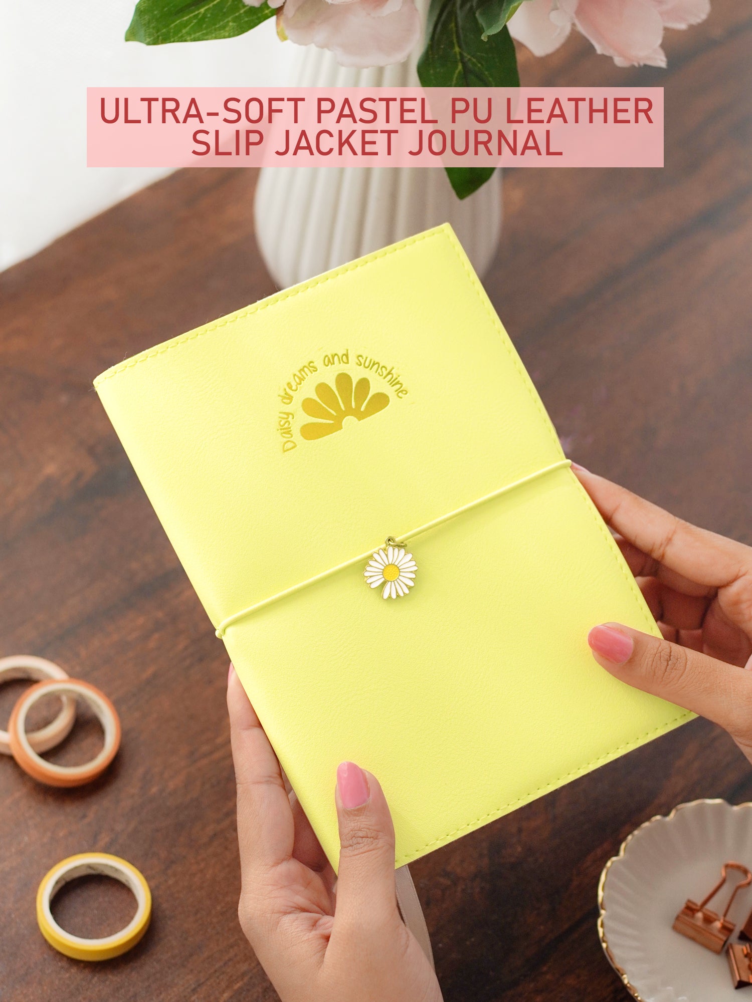 B6 Refillable Journal Notebook - Daisy Bloom (Yellow)