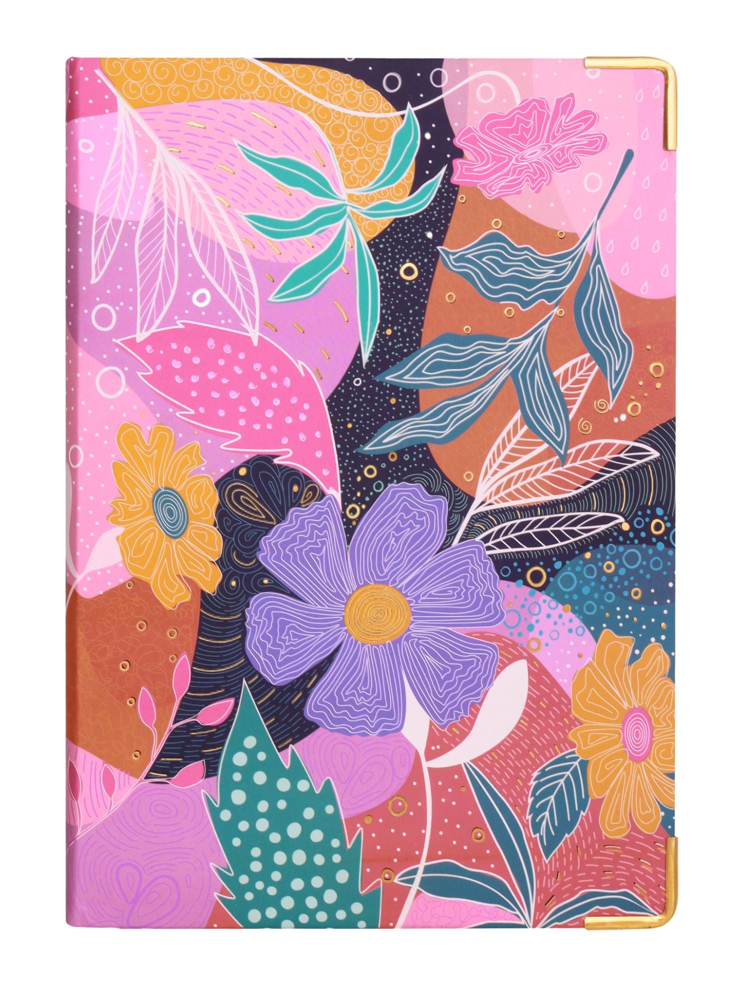 A5 Notebook with Metal Corners - Flower Fiesta