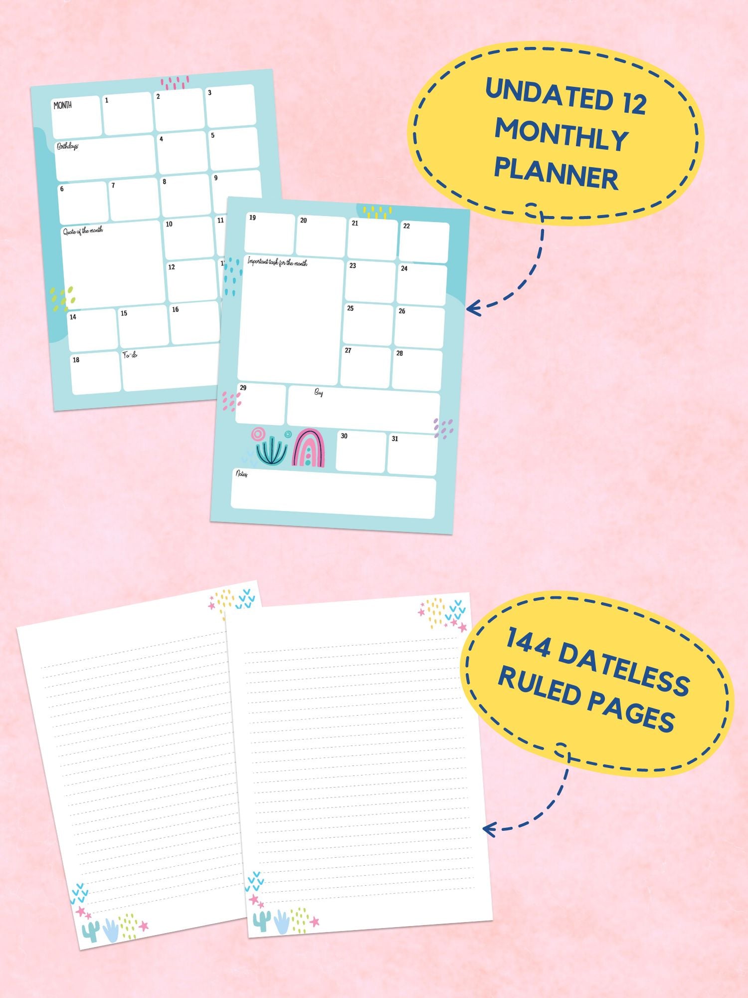 Personalized B5 Happiness Planner - Flowing Thoughts