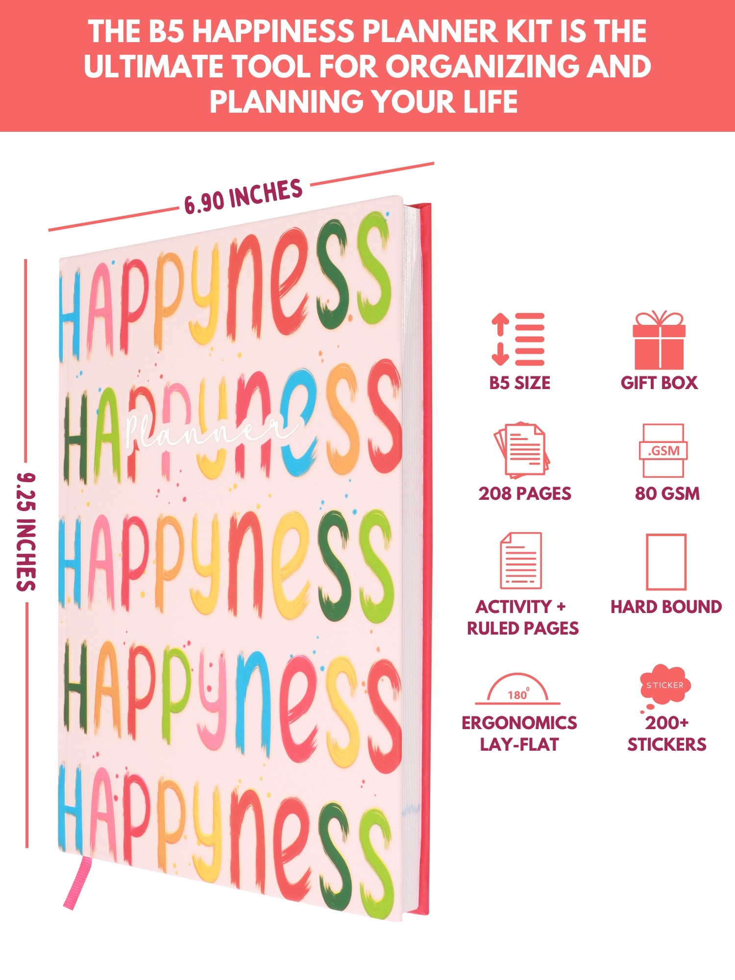 2025 B5 Undated Yearly Planner - Happyness Galor