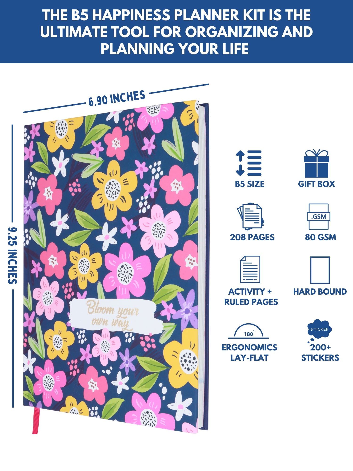 2025 B5 Undated Yearly Planner - Petal Pulse