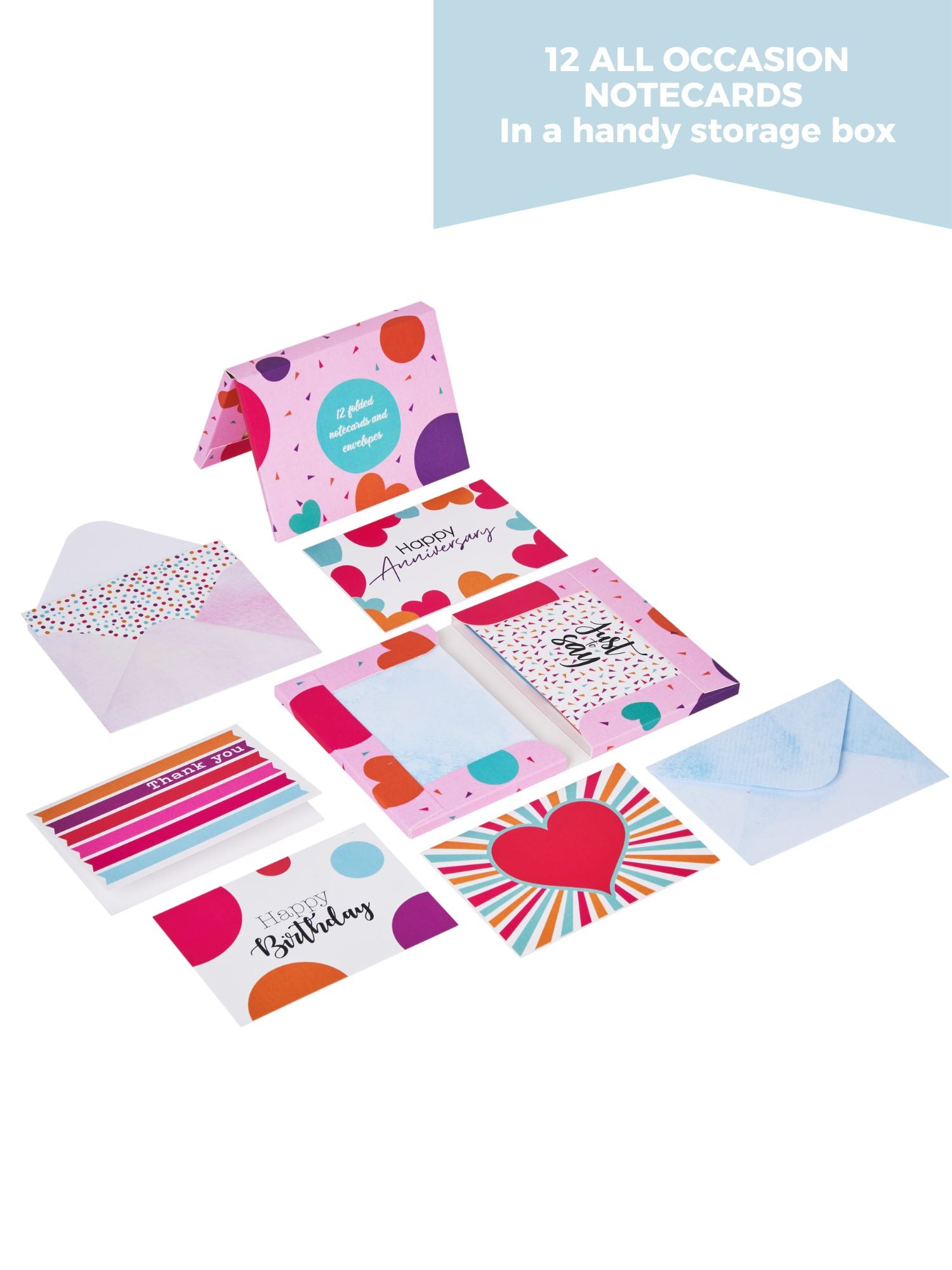 Set of 12 Blank Notecards with Coloured Envelopes and Jacket Style Packaging (Pop Culture)