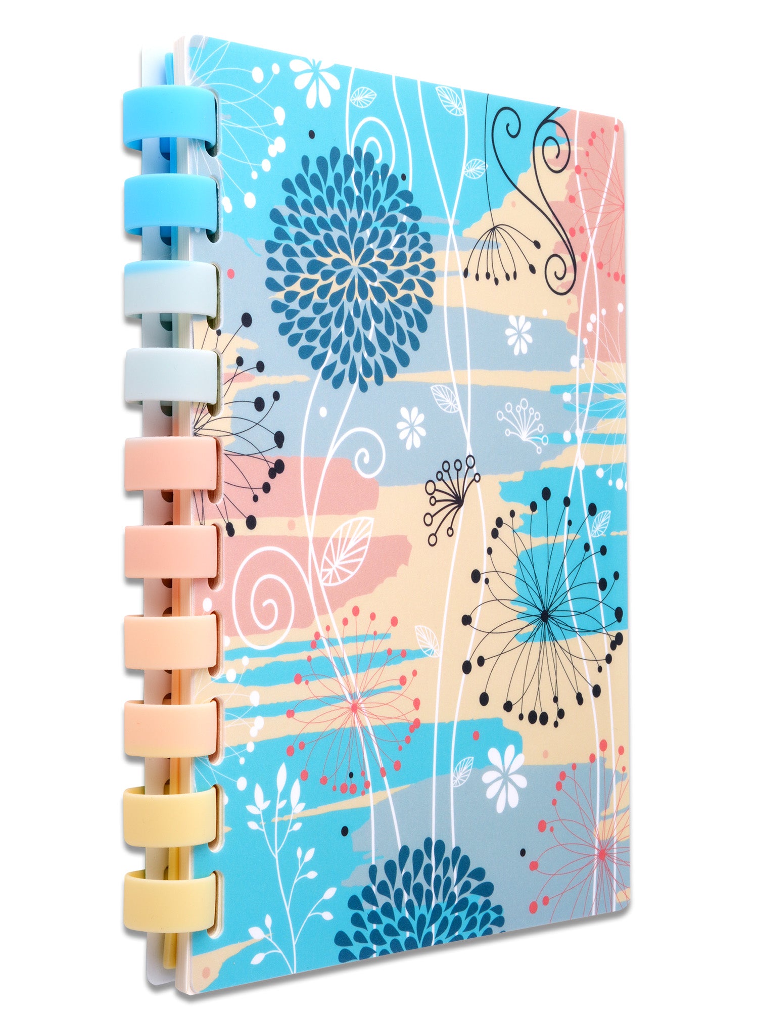 A5 Refillable Soft Wiro Notebook with Pen Set - Soft Blooms