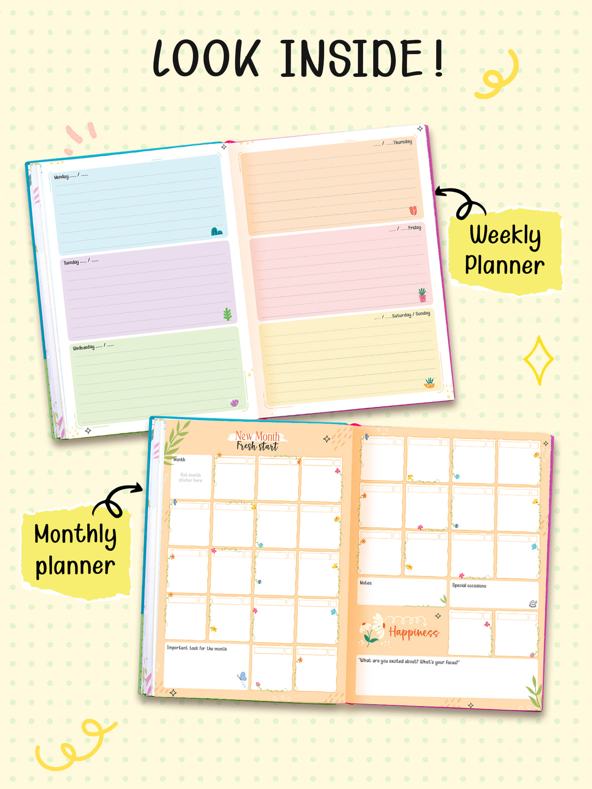 2027 Undated Yearly B5 Planner kit - Wild Meadow