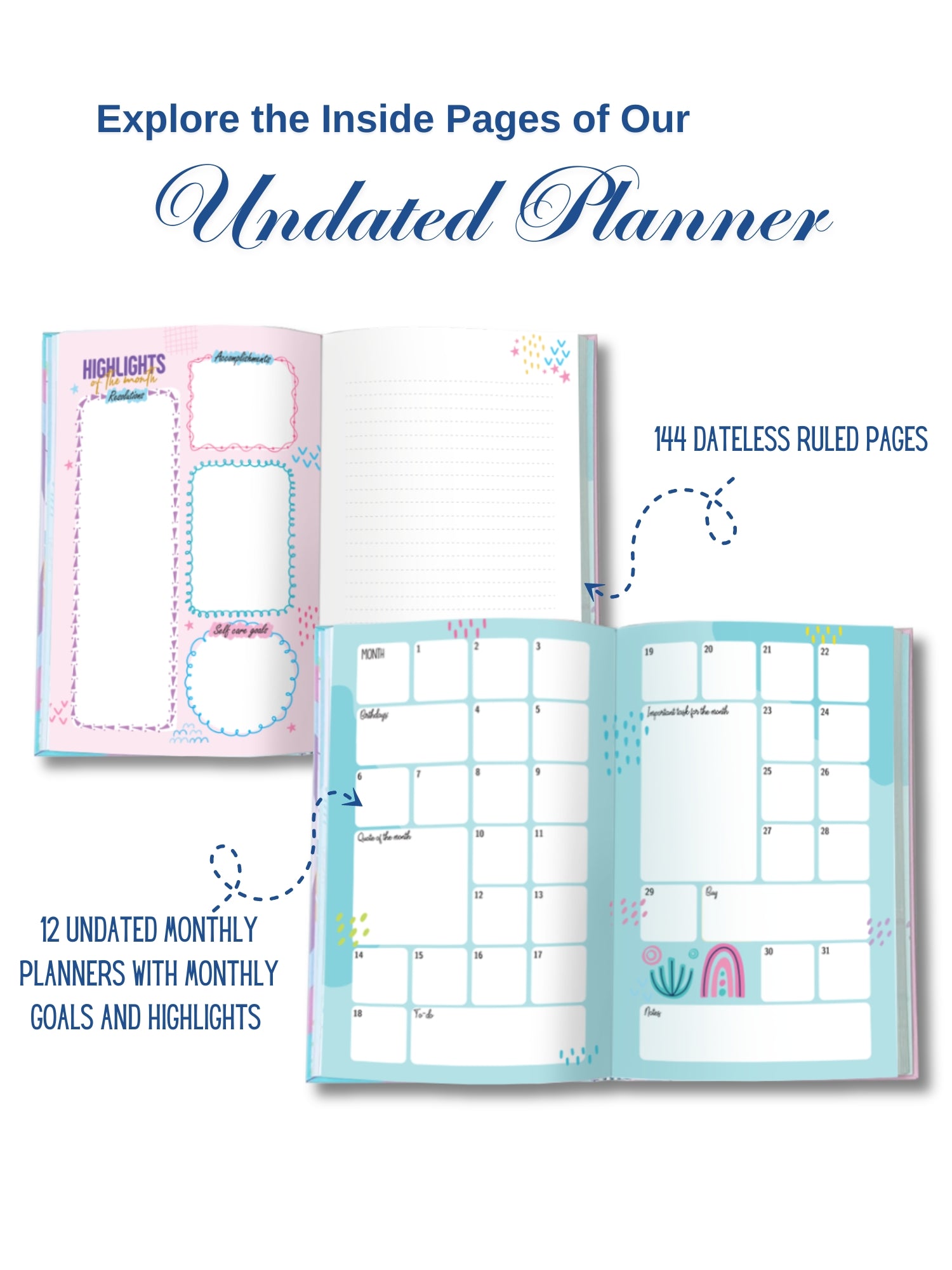 2025 B5 Undated Yearly Planner - Adventure Awaits