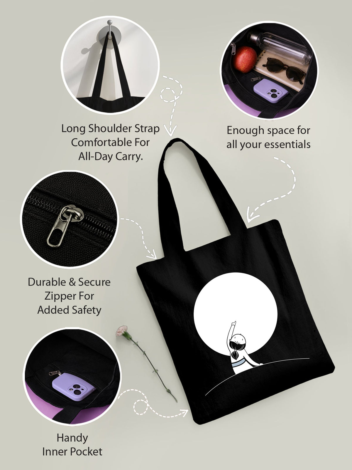 Calm Moon Tote Bag