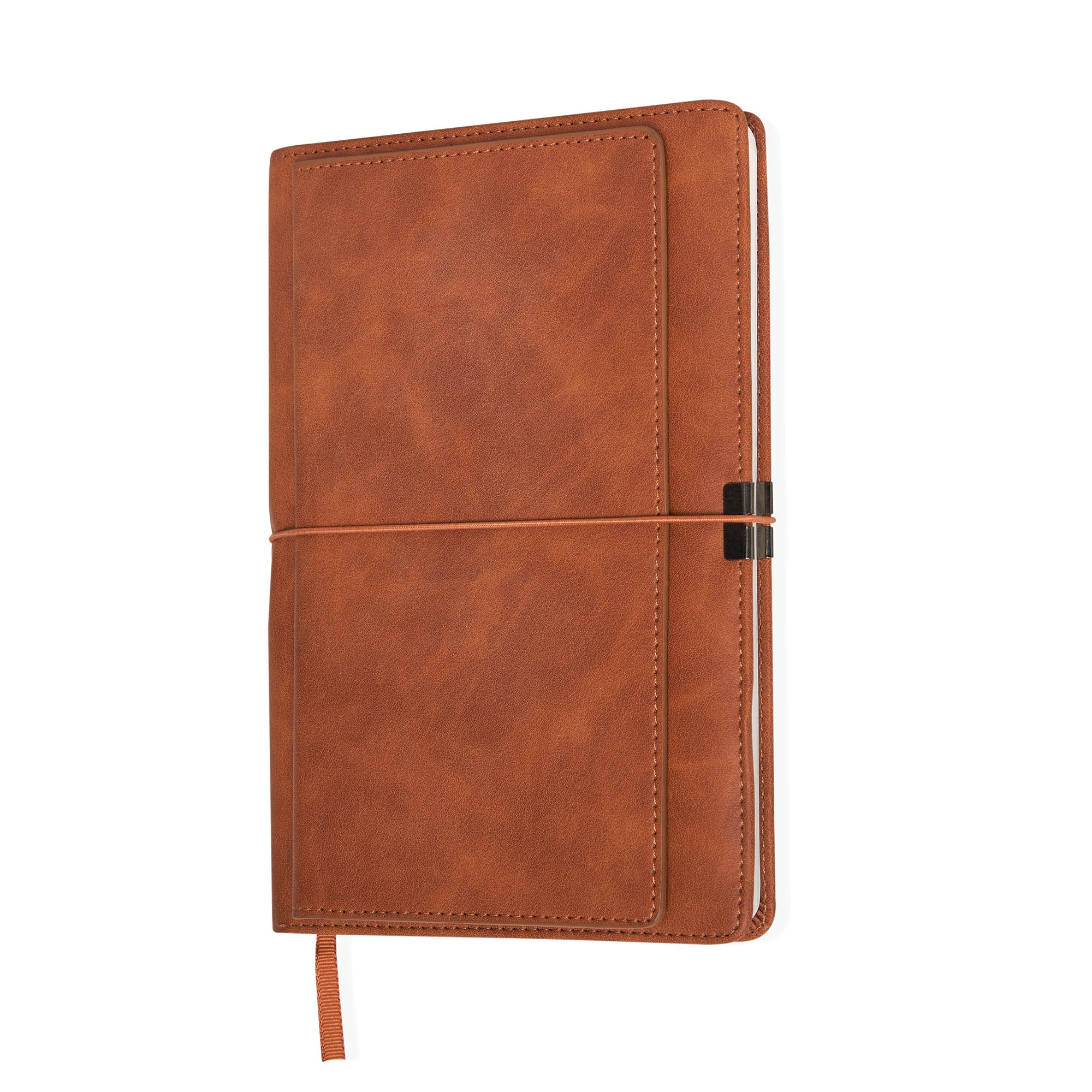 Personalized Cambie - A5 Hard Bound Sophisticated Faux Leather Executive Notebook Diary - Brown