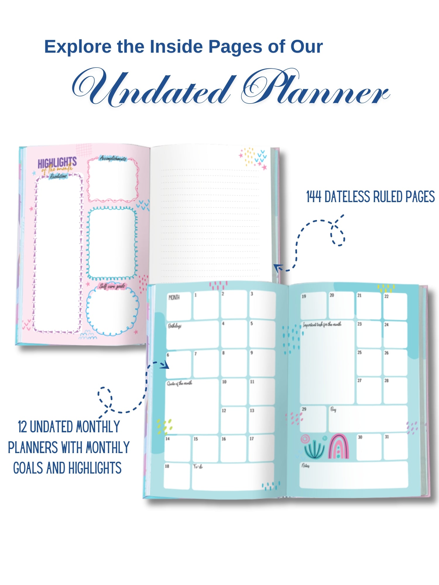 B5 Undated Yearly Planner - Floral Fantasy