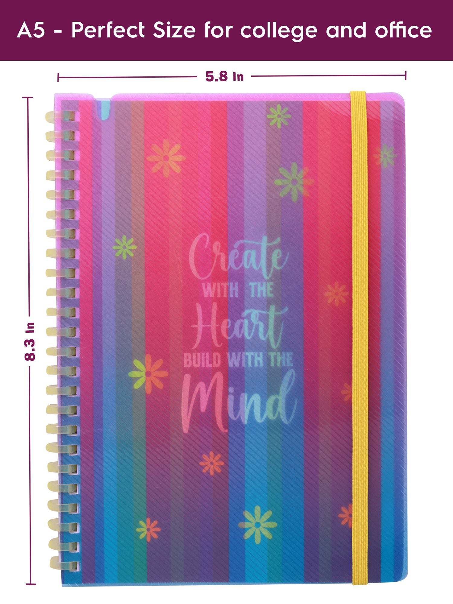 A5 Soft Spiral Bound Notebook with Pen (Yellow) - Heart & Mind